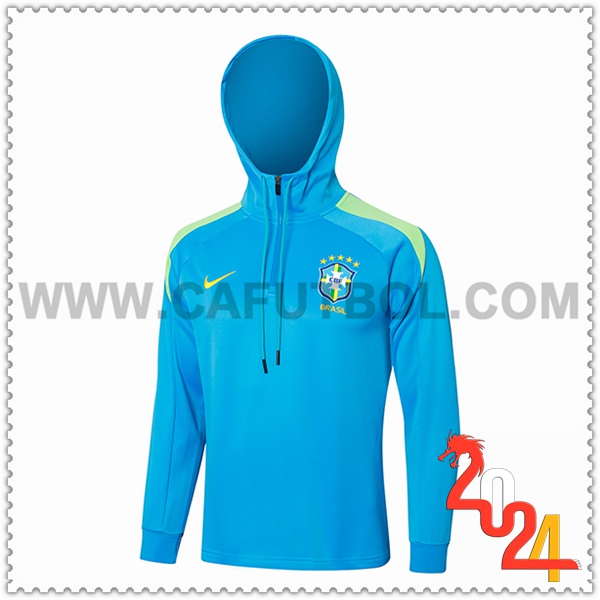 Chaqueta Con Capucha Brasil Azul/Verde 2024 2025