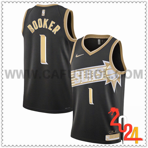 Camisetas NBA Phoenix Suns (BOOKER #1) 2024/25 Negro/Amarillo