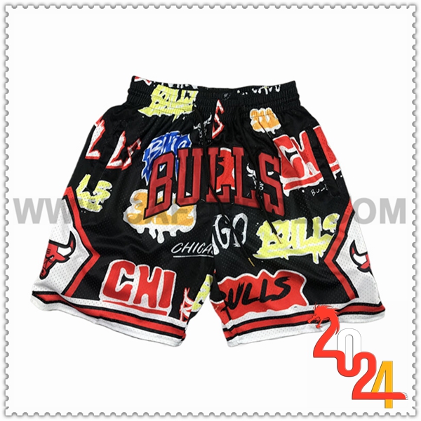 Cortos NBA Chicago Bulls 2024/25 Negro/Rojo/Amarillo