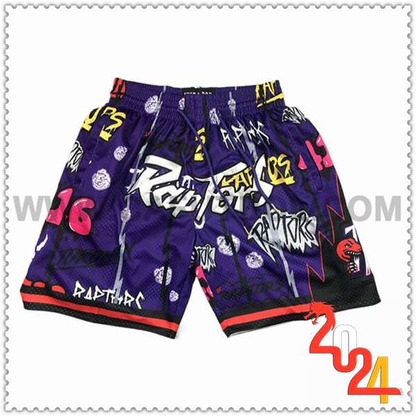 Cortos NBA Toronto Raptors 2024/25 Violeta/Blanco/Amarillo