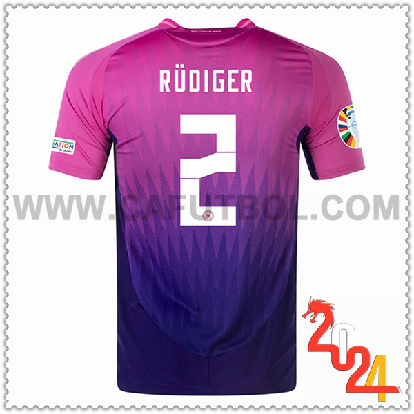 Segunda Camiseta Equipo Alemania RUDIGER #2 2024 2025