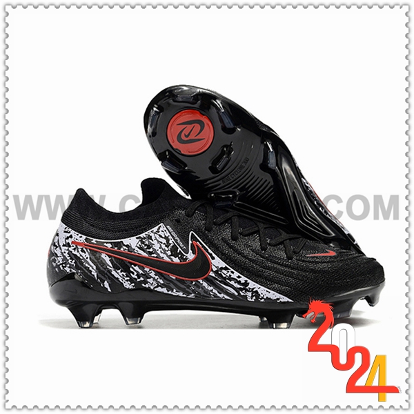 Nike Zapatos Futbol Phantom Luna Elite NU FG Negro/Blanco/Rojo -02