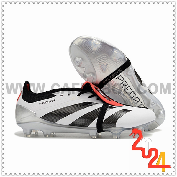 Adidas Zapatos Futbol Predator Elite Tongue FG Blanco/Negro/Naranja