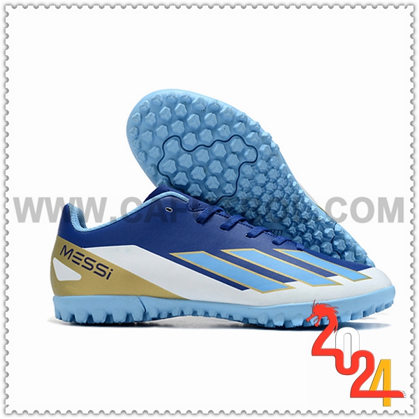 Adidas Zapatos Futbol X GHOSTED.4 TF Azul/Blanco/Amarillo