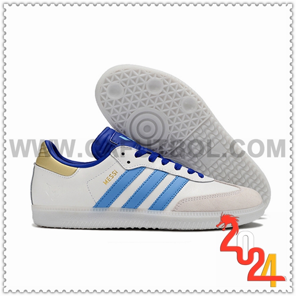 Adidas Zapatos Futbol SAMBA MESSI INDOOR BOOTS Blanco/Azul/Gris