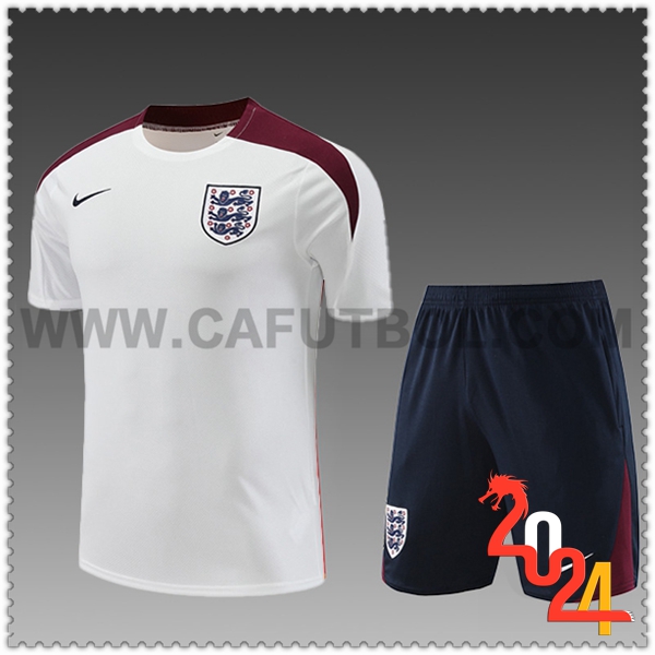 Camiseta Entrenamiento Inglaterra Ninos Blanco/Rojo 2024 2025