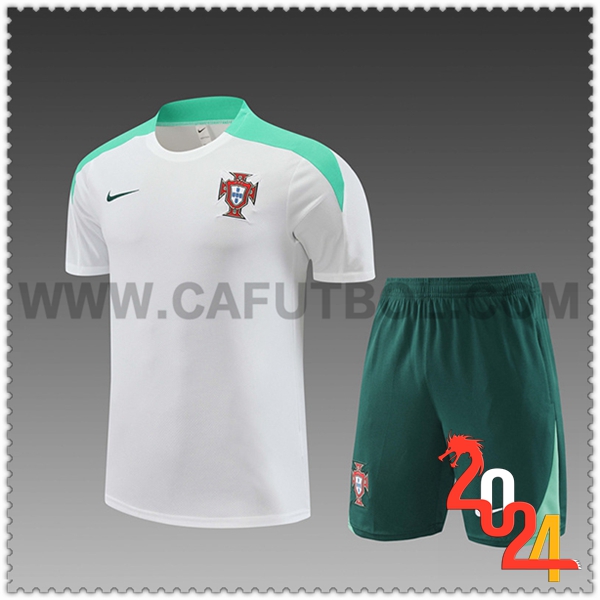 Camiseta Entrenamiento Portugal Ninos Blanco/Verde 2024 2025