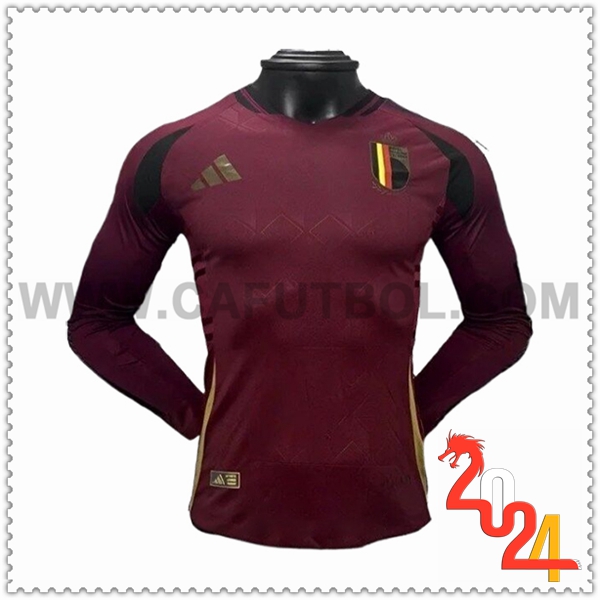 Primera Camiseta Futbol Belgica Mangas largas Eurocopa 2024