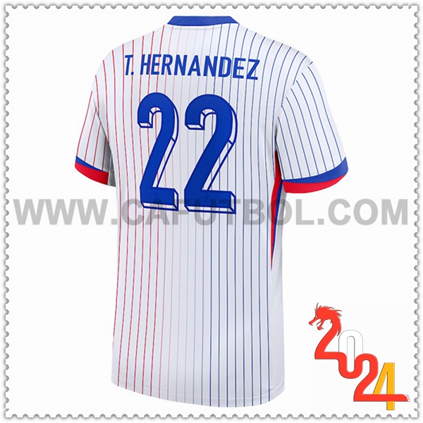 Segunda Camiseta Futbol Francia T. HERNANDEZ #22 Eurocopa 2024