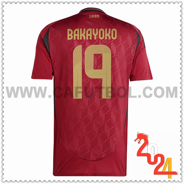 Primera Camiseta Futbol Belgica BAKAYOKO #19 Eurocopa 2024