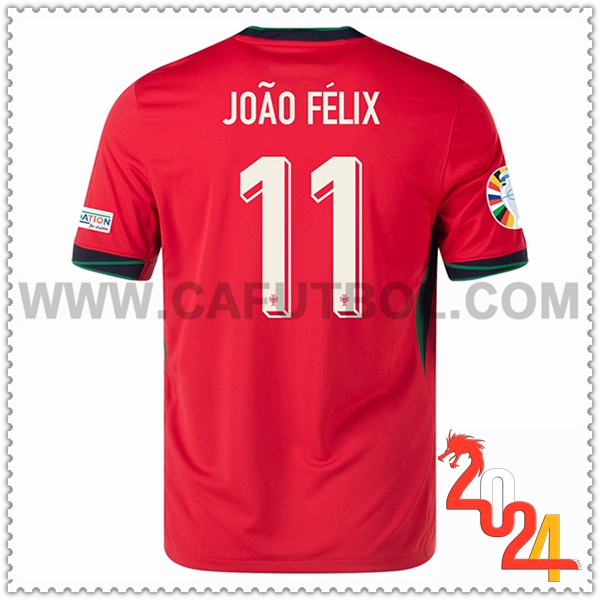 Primera Camiseta Futbol Portugal JOA0 FELIX #11 Eurocopa 2024