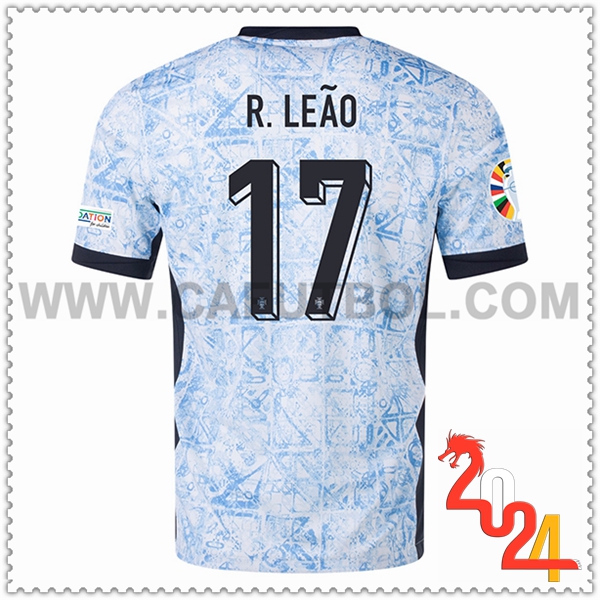 Segunda Camiseta Futbol Portugal R. LEAO #17 Eurocopa 2024