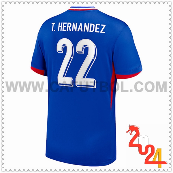 Primera Camiseta Futbol Francia T. HERNANDEZ #22 Eurocopa 2024