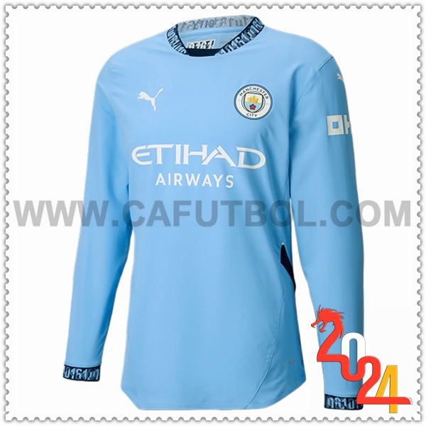 Primera Nuevo Camiseta Futbol Manchester City Mangas largas 2024 2025