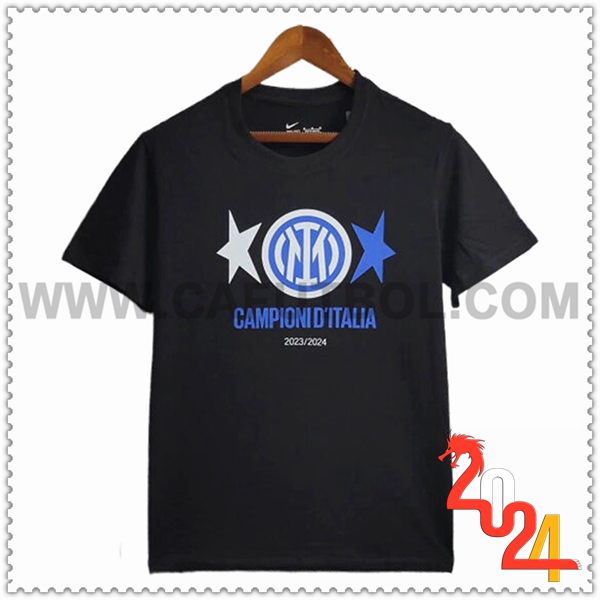 Camiseta Futbol Inter Milan Negro T-Shirt Champion 2 2023/2024