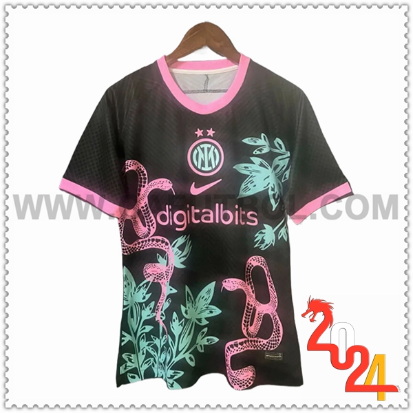 Camiseta Futbol Inter Milan Negro/Rosa Champion 2 2024 2025