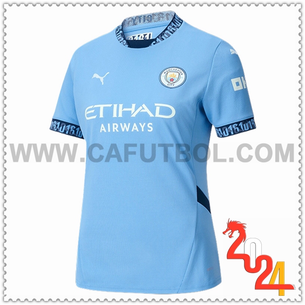 Primera Nuevo Camiseta Futbol Manchester City Mujer 2024 2025