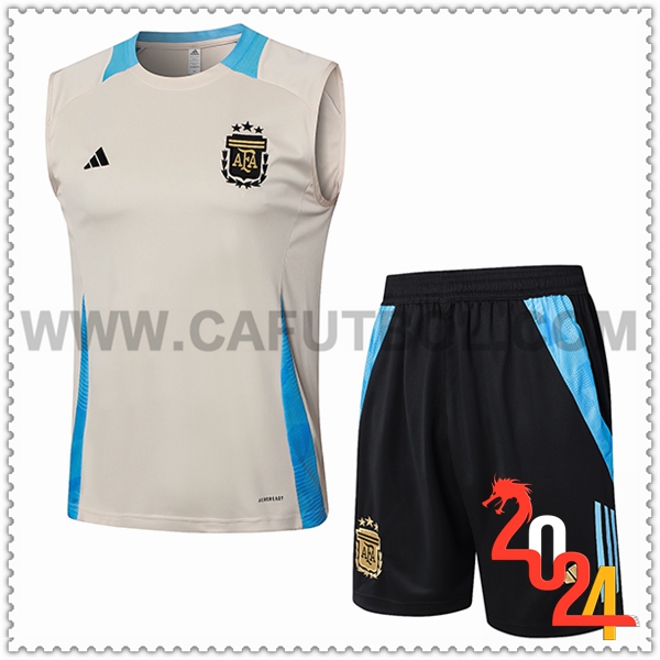 Camiseta Entrenamiento sin mangas Argentina Beige/Azul 2024 2025