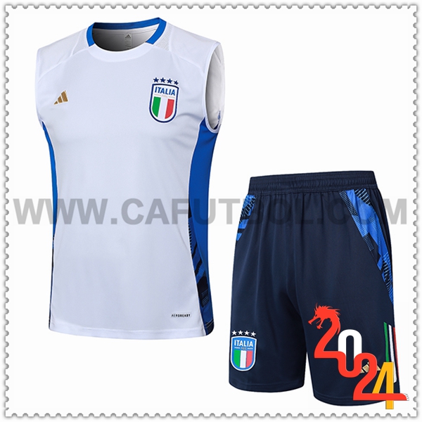 Camiseta Entrenamiento sin mangas Italia Blanco/Azul 2024 2025