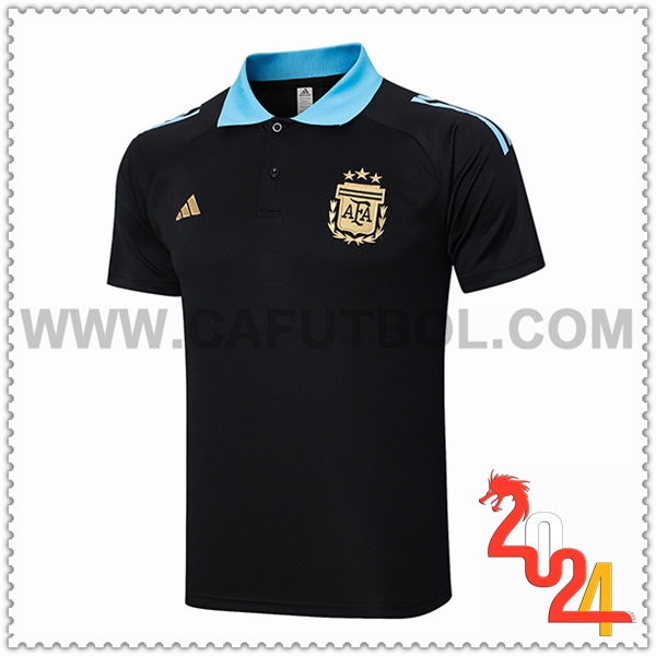 Camiseta Polo Argentina Negro/Azul 2024 2025