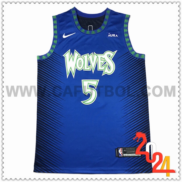 Camisetas NBA Minnesota Timberwolves (EDWARDS #5) 2024 2025 Azul/Negro/Verde