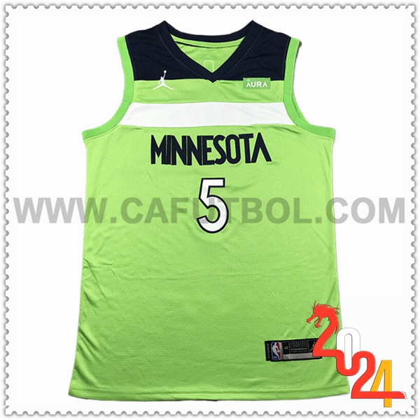 Camisetas NBA Minnesota Timberwolves (EDWARDS #5) 2024 2025 Verde/Negro