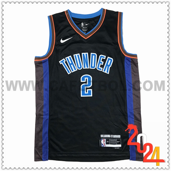 Camisetas NBA Oklahoma City Thunder (GILGEOUS-ALEXANDER #2) 2024 2025 Negro/Azul