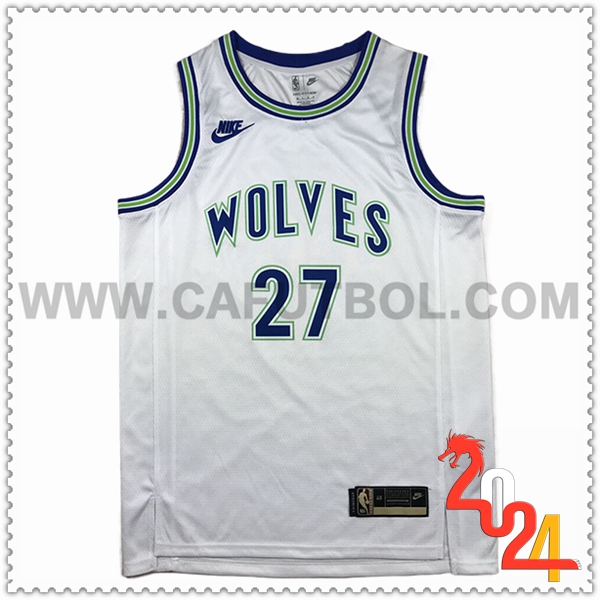 Camisetas NBA Minnesota Timberwolves (GOBERT #27) 2024 2025 Blanco/Azul/Verde