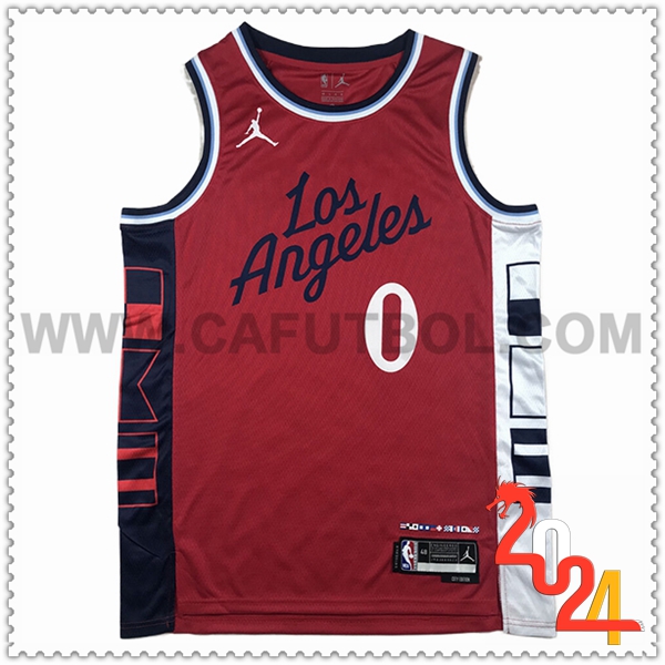 Camisetas NBA Los Angeles Clippers (WESTBROOK #0) 2024 2025 Rojo/Negro/Blanco