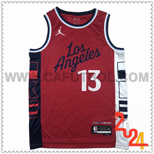 Camisetas NBA Los Angeles Clippers (GEORGE #13) 2024 2025 Rojo/Negro/Blanco