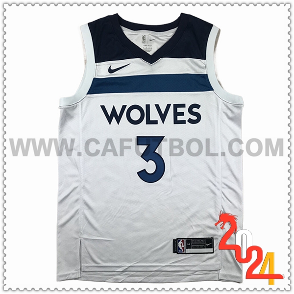 Camisetas NBA Minnesota Timberwolves (McDANIELS #3) 2024 2025 Blanco/Azul -02