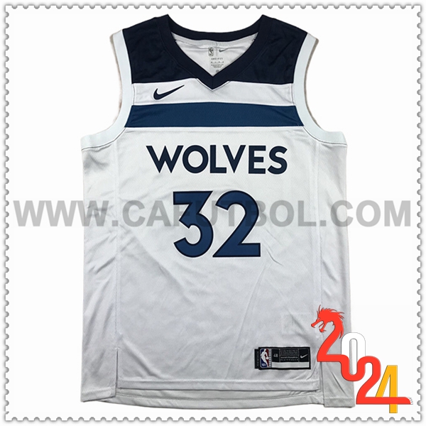 Camisetas NBA Minnesota Timberwolves (TOWNS #32) 2024 2025 Blanco/Azul -02