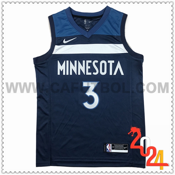 Camisetas NBA Minnesota Timberwolves (McDANIELS #3) 2024 2025 Azul/Blanco