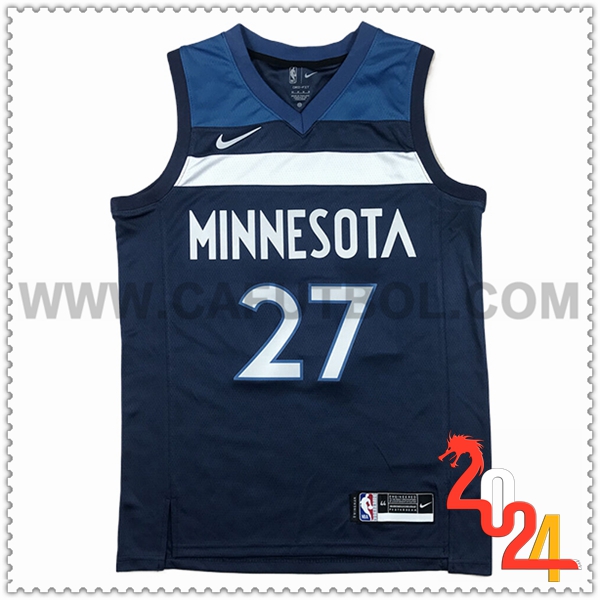 Camisetas NBA Minnesota Timberwolves (GOBERT #27) 2024 2025 Azul/Blanco