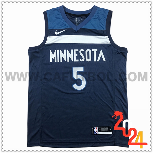 Camisetas NBA Minnesota Timberwolves (EDWARDS #5) 2024 2025 Azul/Blanco