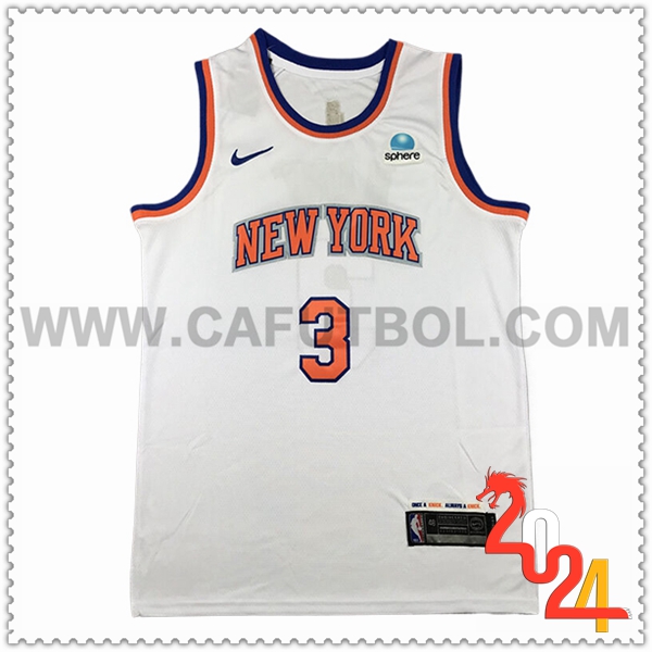 Camisetas NBA New York Knicks (HART #3) 2024 2025 Blanco/Naranja -02