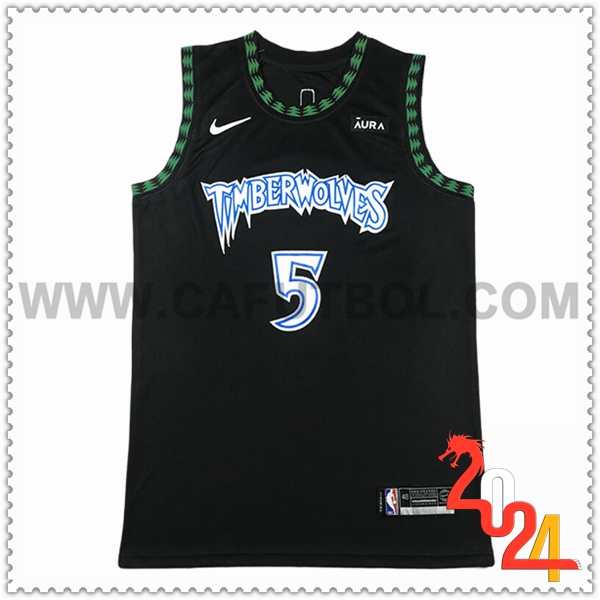 Camisetas De Futbol Minnesota Timberwolves (EDWARDS #5) 2024 2025 Negro