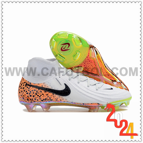 Nike Zapatos Futbol Phantom Luna Elite NU FG Blanco/Negro/Naranja -02