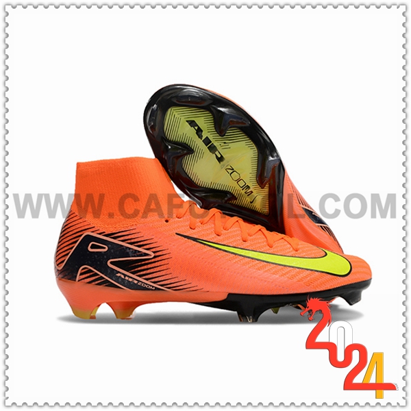 Nike Zapatos Futbol Air Zoom Mercurial Superfly IIX Elite FG Naranja/Negro/Verde