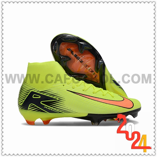 Nike Zapatos Futbol Air Zoom Mercurial Superfly IIX Elite FG Verde/Negro/Naranja