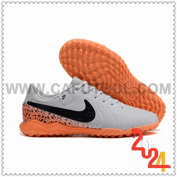 Nike Zapatos Futbol Tiempo Legend X Academy TF Gris/Negro/Naranja