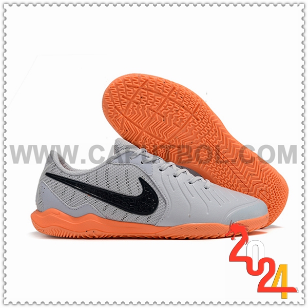 Nike Zapatos Futbol Legend 10 Academy IC Gris/Negro/Naranja