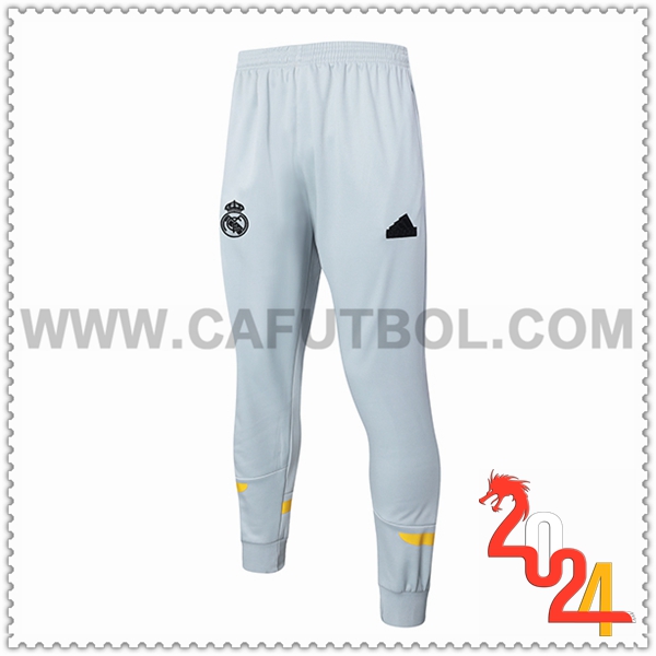 Pantalones Entrenamiento Real Madrid Gris/Amarillo 2024 2025
