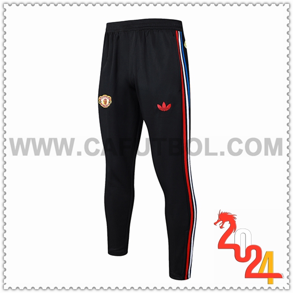Pantalones Entrenamiento Manchester United Negro 2024 2025