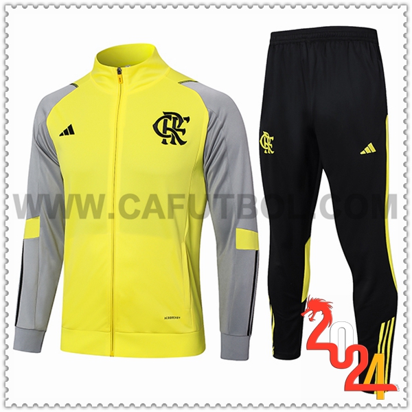 Chandal Chaquetas Futbol Flamenco Amarillo/Gris 2024 2025