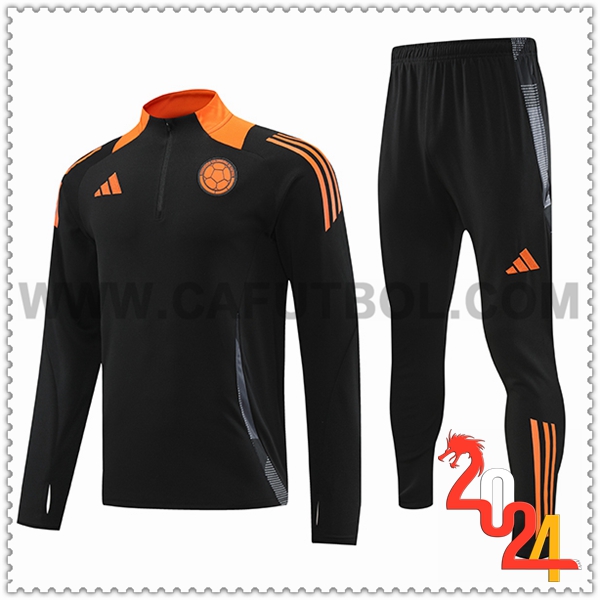 Chandal Futbol Colombia Negro/Naranja 2024 2025