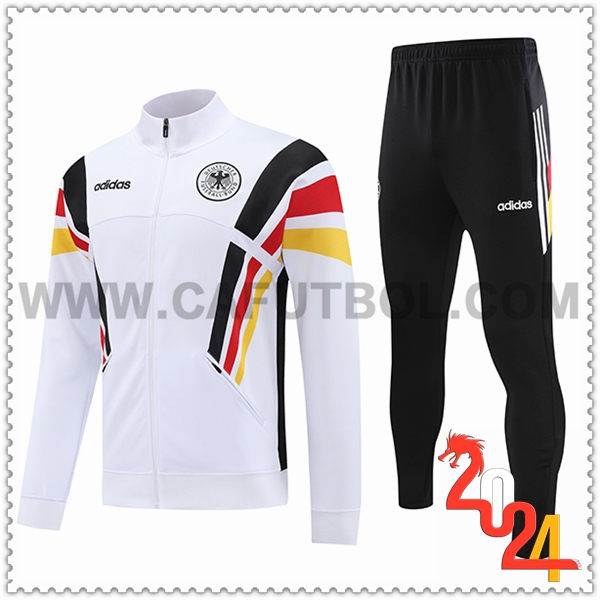 Chandal Chaquetas Futbol Alemania Blanco/Negro/Rojo/Amarillo 2024 2025