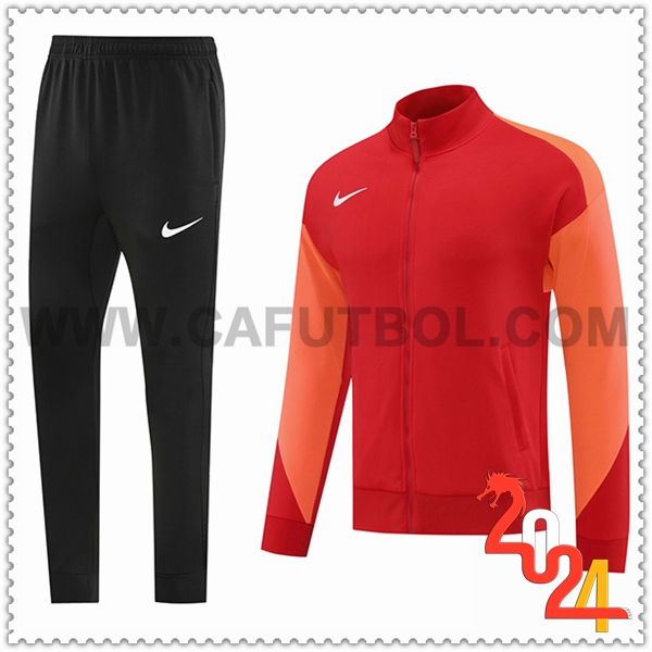 Chandal Chaquetas Futbol Nike Rojo/Naranja 2024 2025