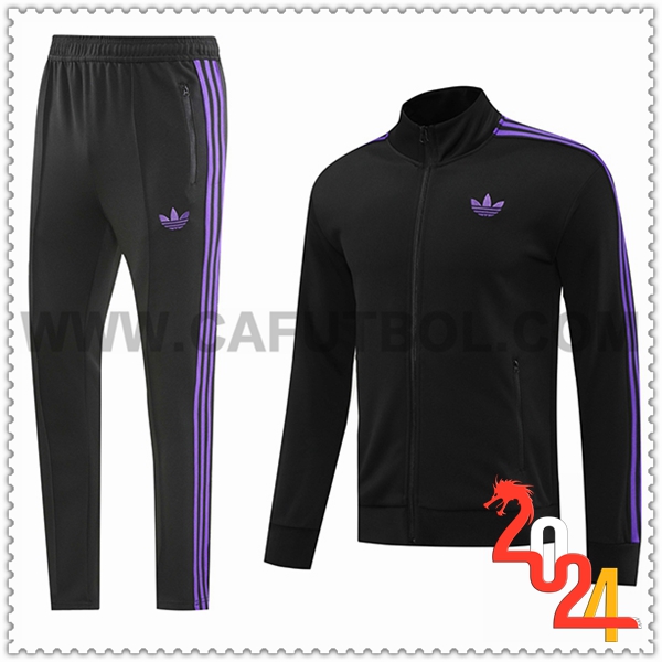 Chandal Chaquetas Futbol Adidas Negro/Violeta 2024 2025