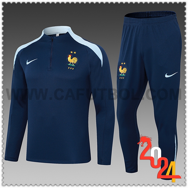 Chandal Futbol Francia Ninos azul real 2024 2025